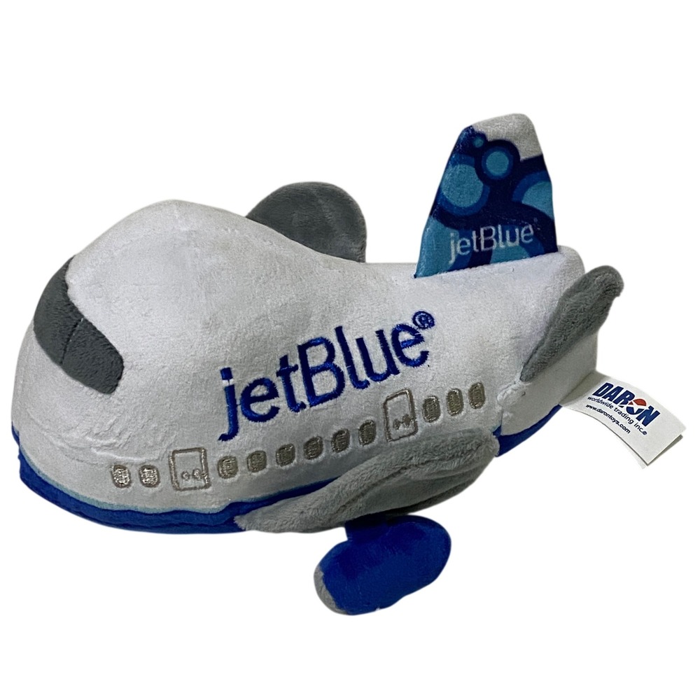 Daron JetBlue Airplane Plush Soft Toy White Blue Collectible Aviation 2021